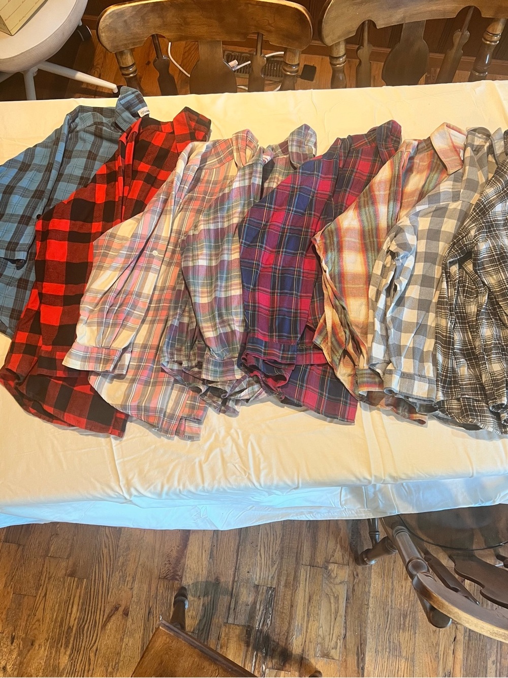 LOT of 8 Women's Plaid Flannel Shirts Size 20 Plus Casual Work Chore